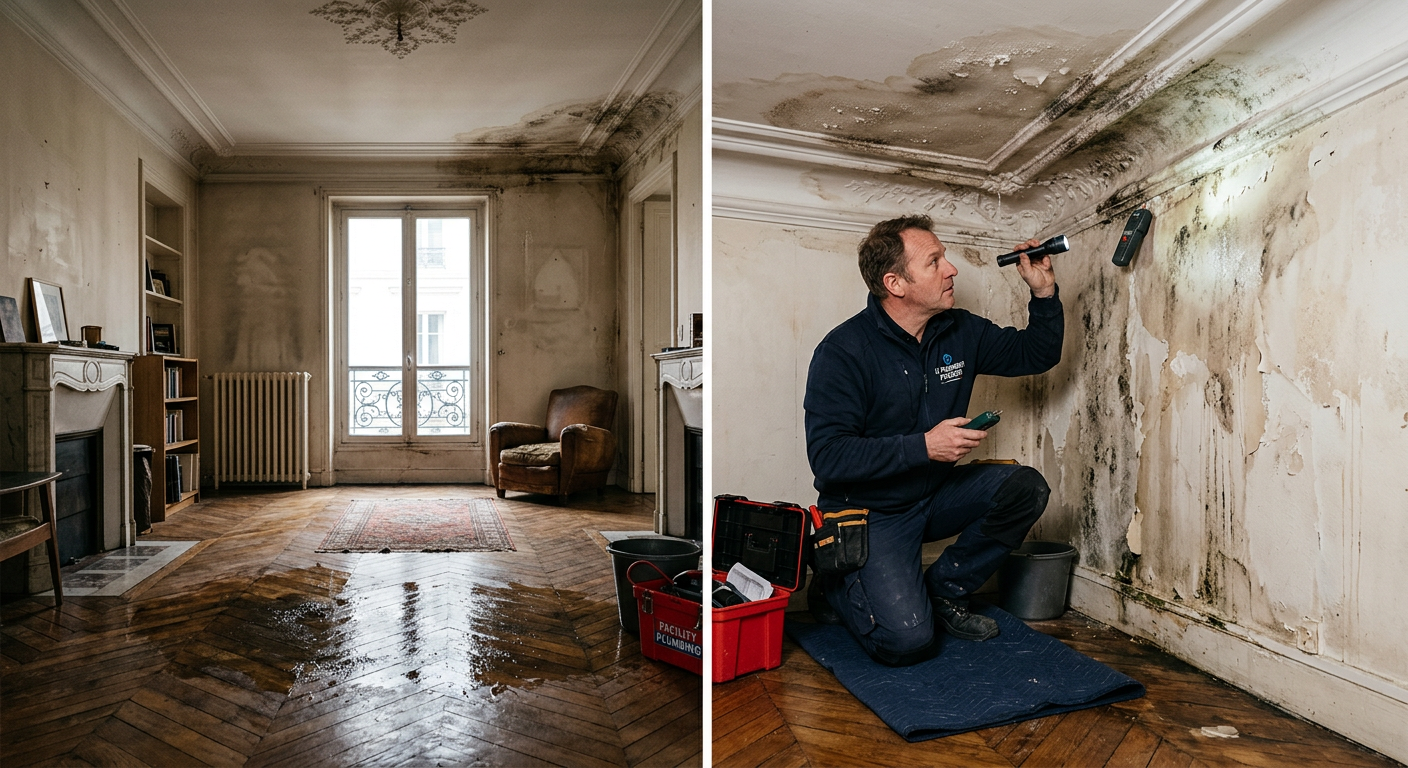 Intervention urgente dégât des eaux dans un appartement à Villejuif 94